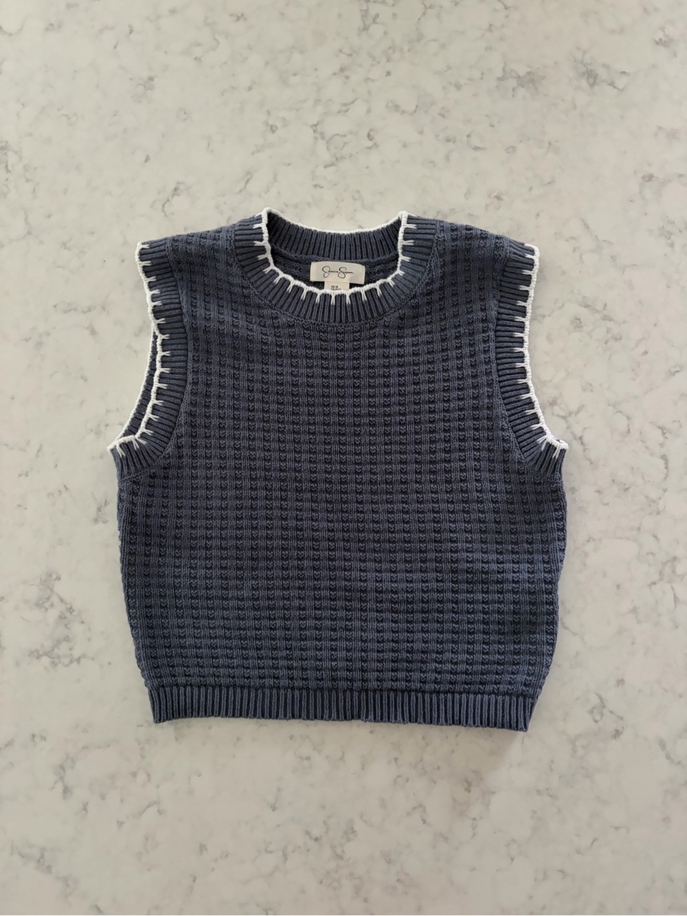 Jessica Simpson Sweater Vest with White Trim